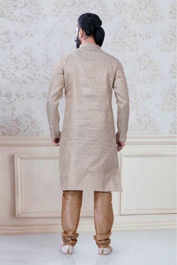 Brocade  Festival Wear Kurta Pajama In Gold Colour - KP5600038