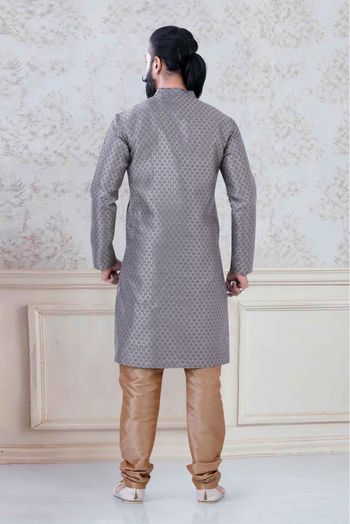 Brocade  Festival Wear Kurta Pajama In Grey Colour - KP5600037