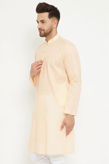 Cotton Blend Festival Wear Only Kurta In Cream Colour - KP4352324