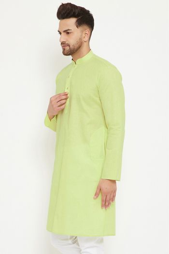 Cotton Blend Festival Wear Only Kurta In Green Colour - KP4352325