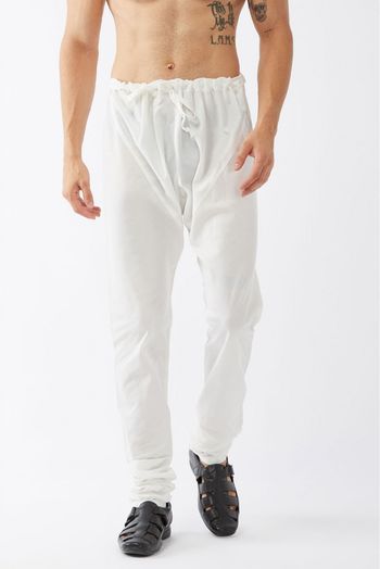 Cotton Blend Festival Wear Pajama In White Colour - BM4351947