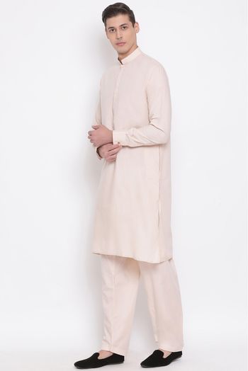 Cotton Blend Festival Wear Pathani In Cream Colour - KP4352011