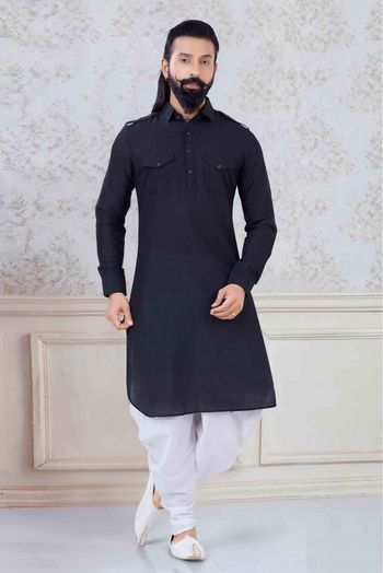 Cotton Festival Wear Dhoti Kurta In Black Colour - KP5600022