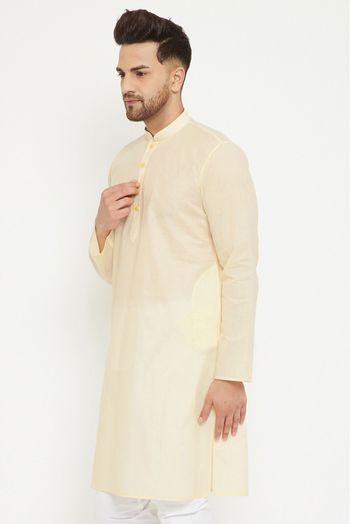 Cotton Festival Wear Only Kurta In Cream Colour - KP4352343