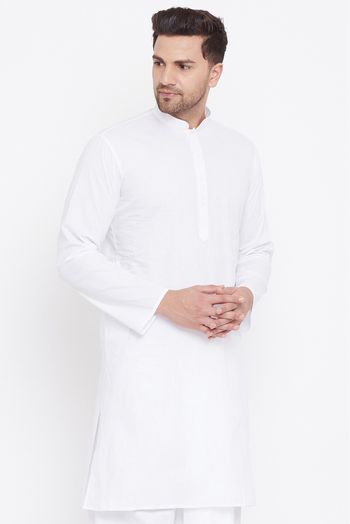 Cotton Festival Wear Only Kurta In White Colour - KP4352253