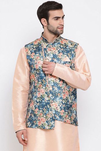 Cotton Silk Festival Wear Nehru Jacket In Multicolour - JK4352124