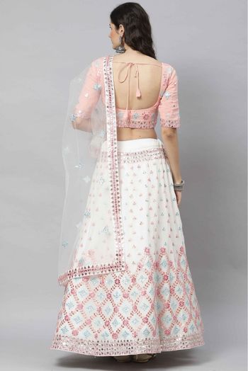 Georgette Embroidery Lehenga Choli In White Colour - LD5413947