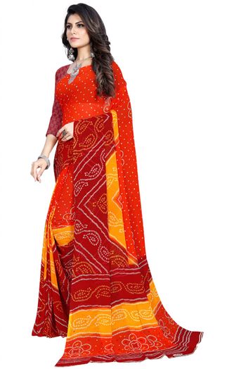 Georgette Printed Saree In Multicolour - SR4840284