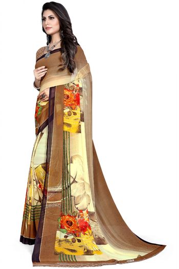 Georgette Printed Saree In Multicolour - SR4840297