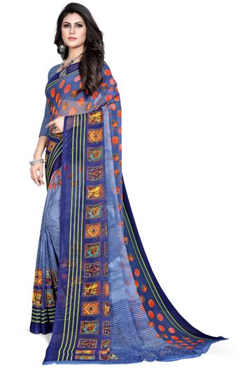 Georgette Printed Saree In Multicolour - SR4840305