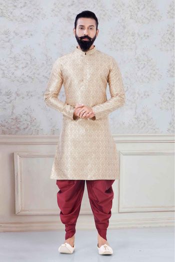 Jacquard Festival Wear Dhoti Kurta In Gold Colour - KP5600047