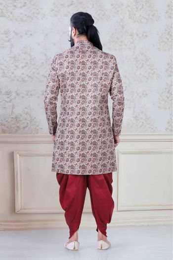 Jacquard Festival Wear Dhoti Sherwani In Multicolour Colour - SH5600043