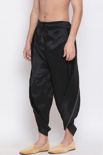 Silk Blend Festival Wear Dhoti In Black Colour - BM4352082