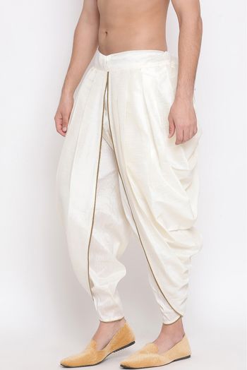 Silk Blend Festival Wear Dhoti In Cream Colour - BM4352098