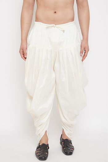 Silk Blend Festival Wear Dhoti In Cream Colour - BM4352212