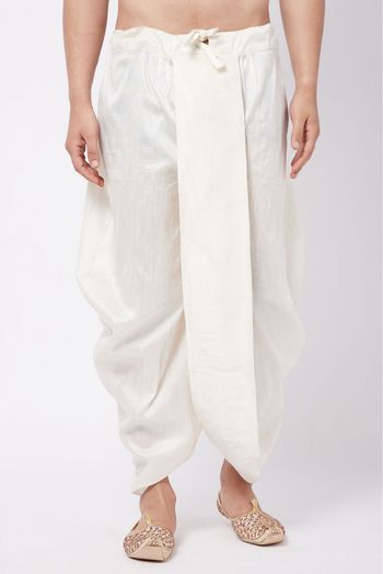 Silk Blend Festival Wear Dhoti In Cream Colour - BM4352404