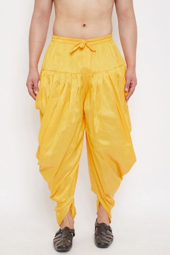 Silk Blend Festival Wear Dhoti In Yellow Colour - BM4352209