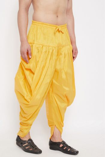 Silk Blend Festival Wear Dhoti In Yellow Colour - BM4352209