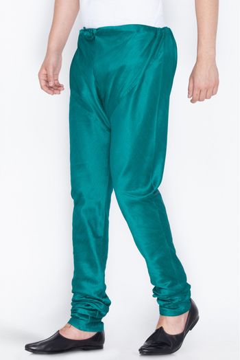 Silk Blend Festival Wear Pajama In Bottle Green Colour - BM4351953