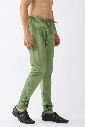 Silk Blend Festival Wear Pajama In Mint Green Colour - BM4351949