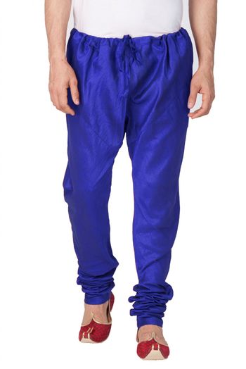 Silk Blend Festival Wear Pajama In Royal Blue Colour - BM4351950