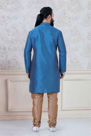 Silk Festival Wear Kurta Pajama In Blue Colour - KP5600035