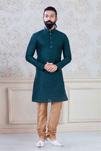 Silk Festival Wear Kurta Pajama In Green  Colour - KP5600033