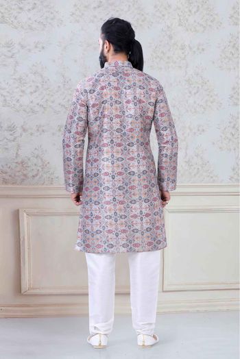 Silk Festival Wear Kurta Pajama In Grey Colour - KP5600009