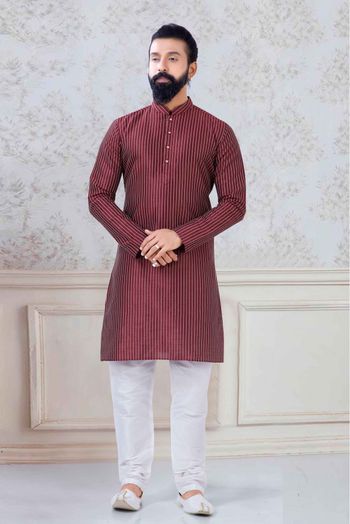 Silk Festival Wear Kurta Pajama In Maroon Colour - KP5600014