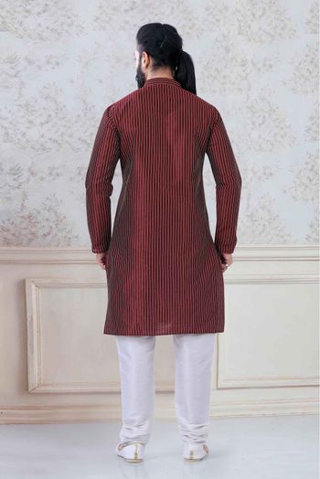 Silk Festival Wear Kurta Pajama In Maroon Colour - KP5600014