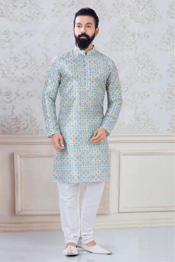 Silk Festival Wear Kurta Pajama In Multicolour Colour - KP5600011