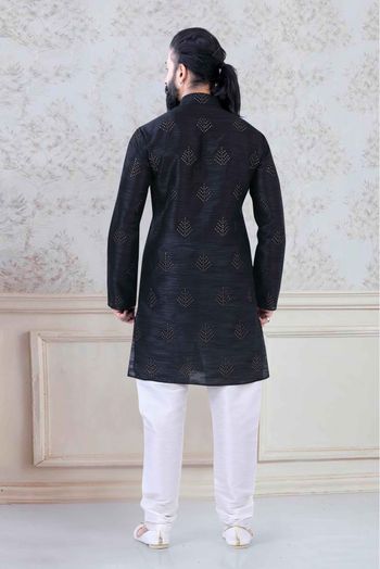 Silk Festival Wear Kurta Pajama In Navy Blue Colour - KP5600002