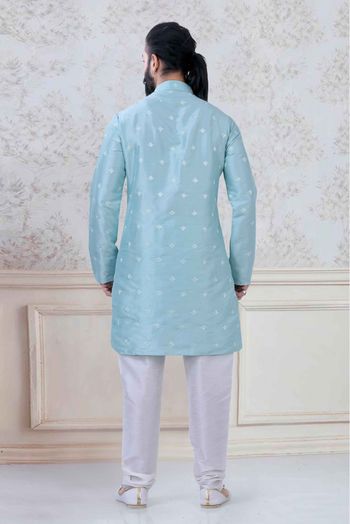Silk Festival Wear Kurta Pajama In Sky Blue Colour - KP5600006