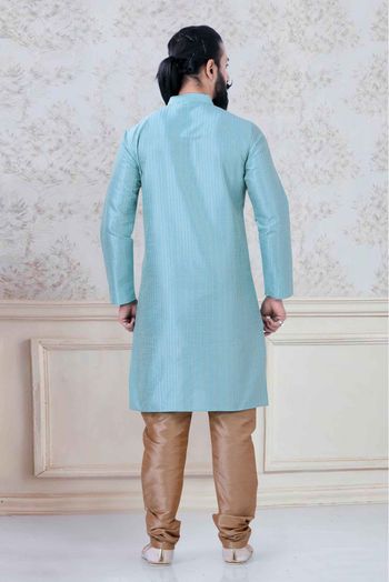 Silk Festival Wear Kurta Pajama In Sky Blue Colour - KP5600036