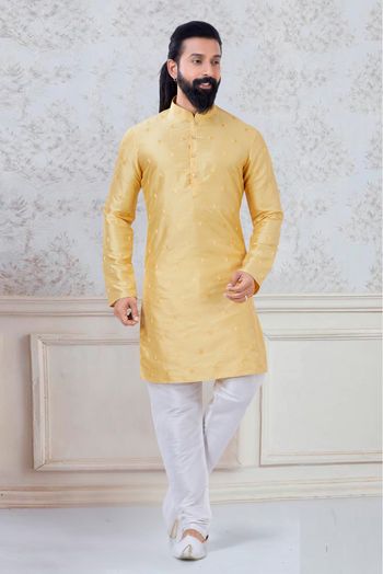 Silk Festival Wear Kurta Pajama In Yellow Colour - KP5600007