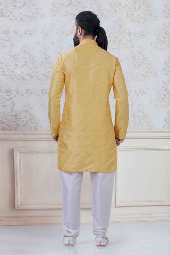 Silk Festival Wear Kurta Pajama In Yellow Colour - KP5600007