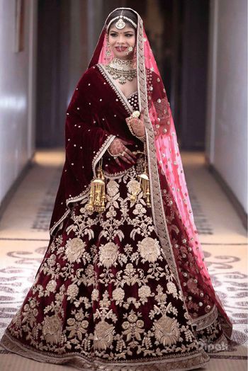 New Popular Maroon Colour Taffeta Silk Semi-Stitched Lehenga Choli With  Dupatta Set