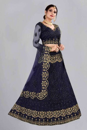 Net Embroidery Lehenga Choli LD5642763