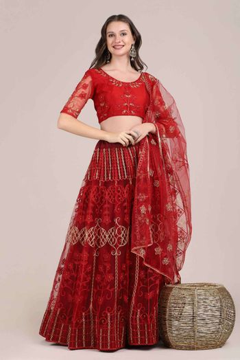 Net Embroidery Lehenga Choli LD5642782