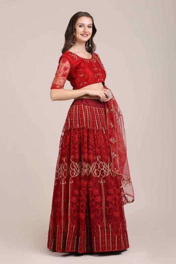 Net Embroidery Lehenga Choli LD5642782