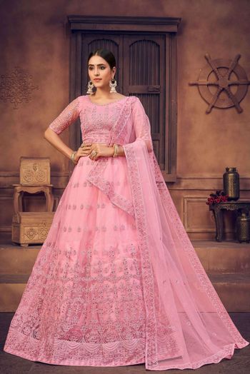 Net Embroidery Lehenga Choli LD5642736