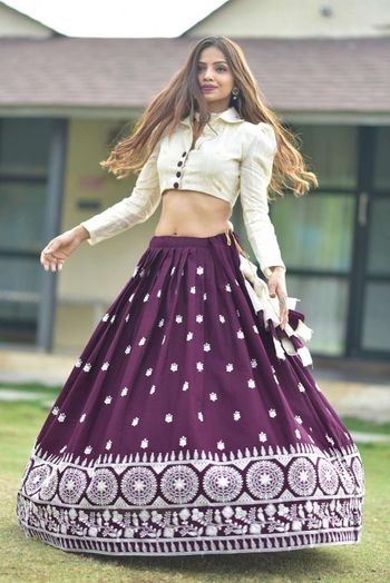 Pure Cotton Sequins Work Lehenga Choli LD3880581