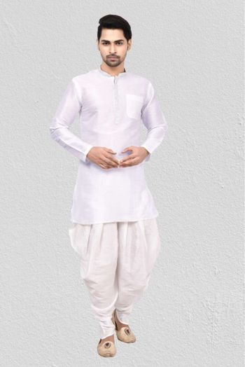 Art Silk Dhoti Kurta In White Colour - KP5750205