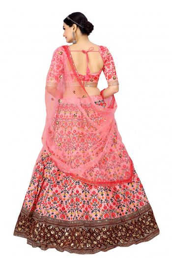 Art Silk Embroidery Lehenga Choli In Pink Colour - LD5416132