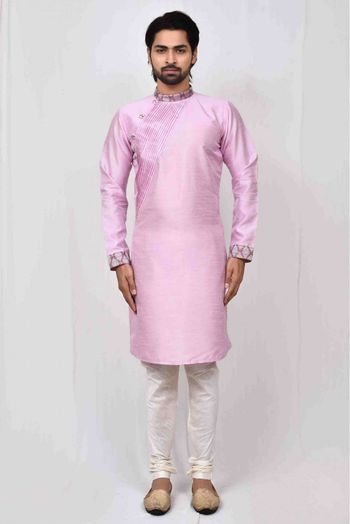 Art Silk Kurta Pajama In Pink Colour - KP5750003