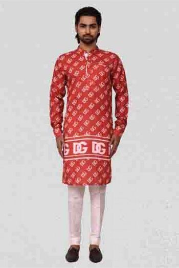 Cotton Kurta Pajama In Red Colour - KP5750131