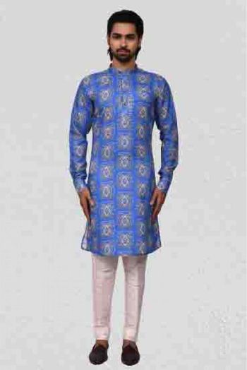 Cotton Kurta Pajama In Royal Blue Colour - KP5750130