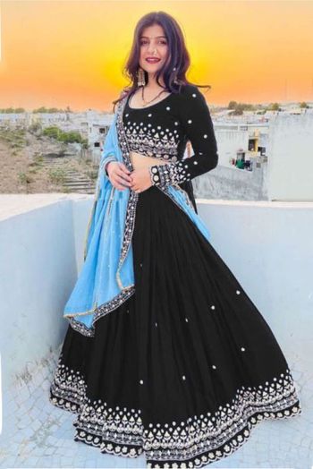 Black Colour Lehenga Choli Simple Design – Kaleendi