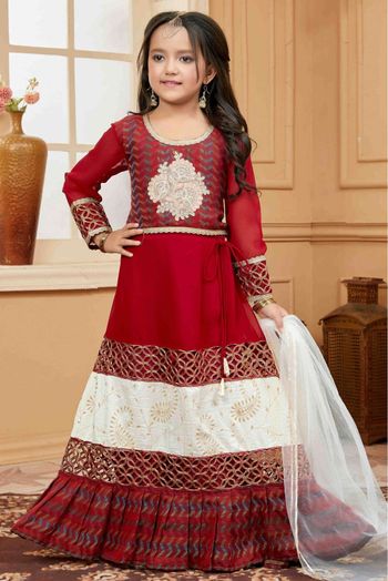 Handloom Silk Lehenga Suit In Maroon Colour - GK2711221