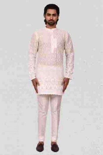 Mulmul Linen Kurta Pajama In Cream Colour - KP5750136